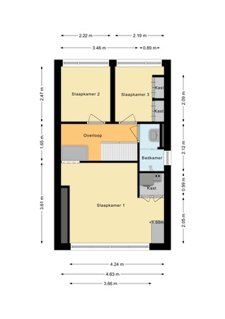 Floorplan - Achter Nieuwstraat 17, 2411 EN Bodegraven